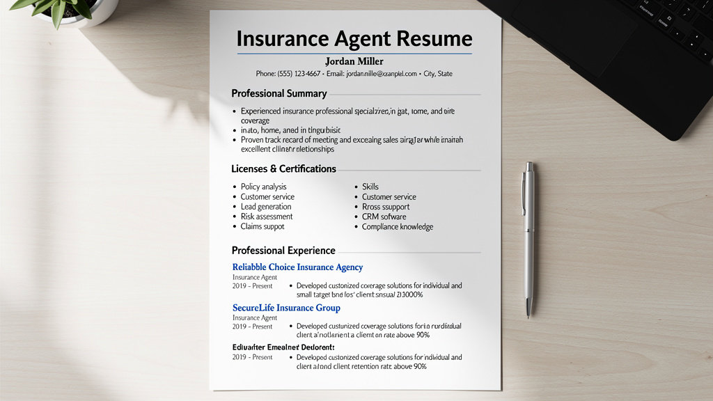 Insurance Agency Resume Example