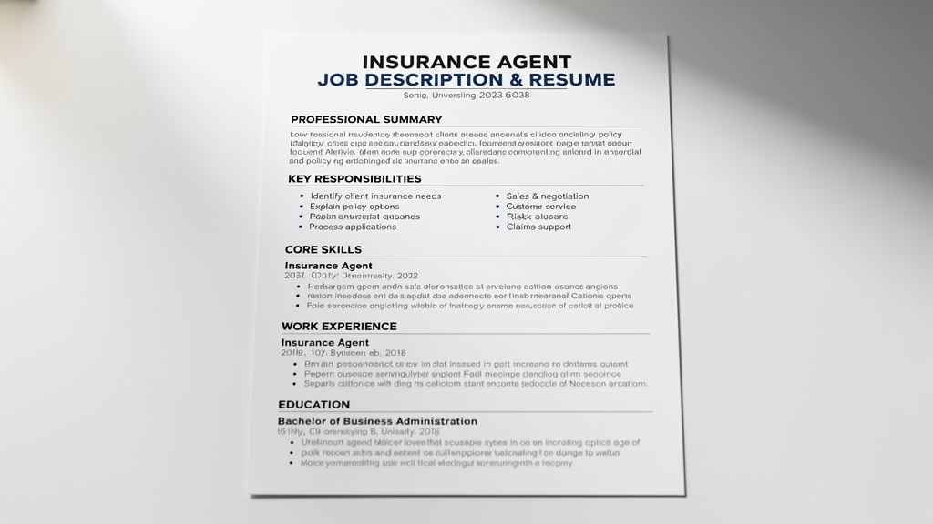 Maximize Your Career Potential with an Impactful Insurance Agent Job Description Resume